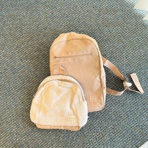 DSW Tan and Cream Backpack Set